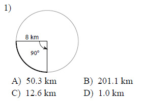Circles - Arc length and sector area Worksheets