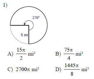 Circles - Arc length and sector area Worksheets