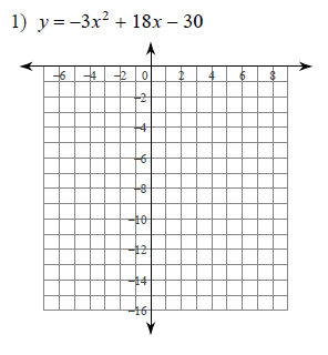 Worksheet Quadratic Graphs